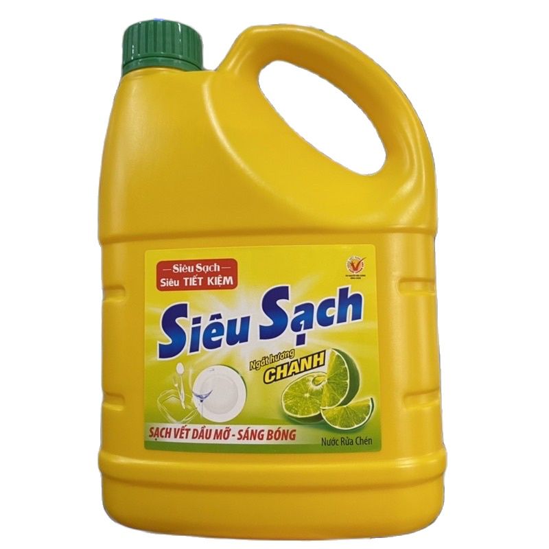 Nước rửa chén siêu sạch hương chanh can 3 lít 6 .