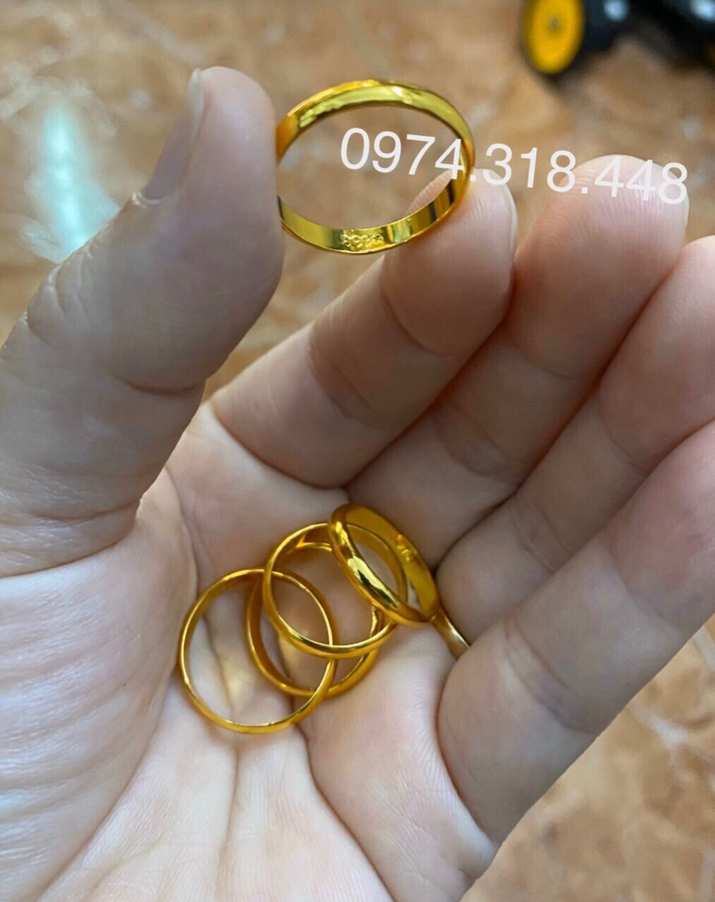 Nhẫn trơn 5 phân mạ vàng 24