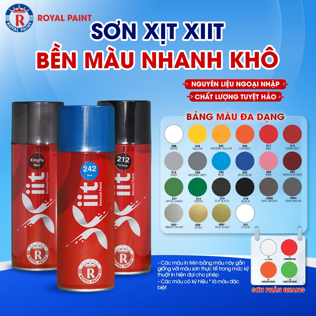 Sơn xịt XIIT - 400ml đa dạng màu sắc, chất lượng cao cấp, bền màu nhanh khô