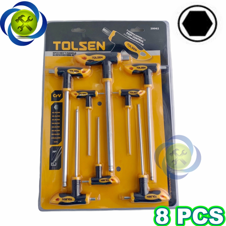 Bộ lục giác chữ t 8 cây tolsen 20062