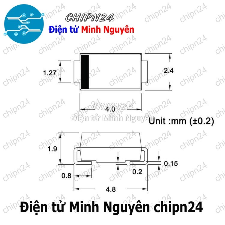 [6 con] (G7) Diode Dán SS310 SMA 3A 100V (SMD) (4.3x2.6mm) (Diode xung) - HH004092