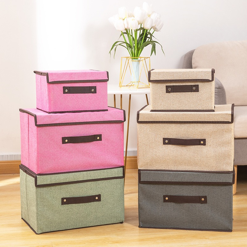 Set 2 hộp vải đựng đồ đa năng DAMIHOME bộ 2 hộp vải cất đồ lót, đồ chơi, giải phóng không gian tủ quần áo