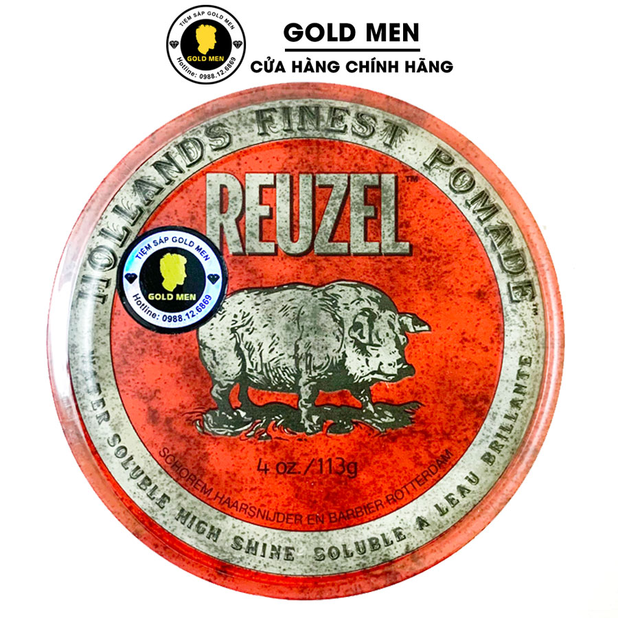 Sáp vuốt tóc Reuzel Red Pomade, Pomade vuốt tóc + Tặng quà