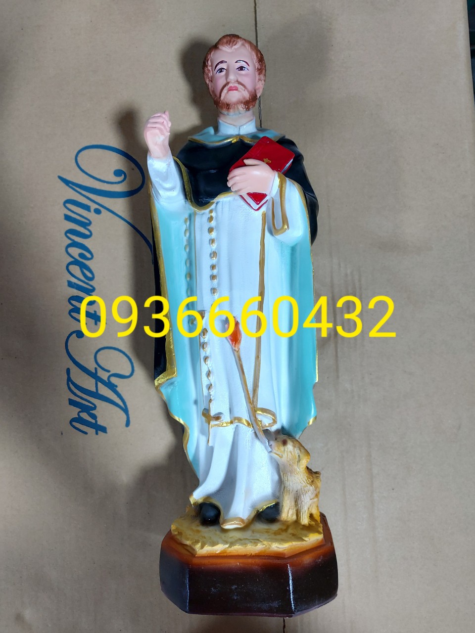 Tượng Công giáo Thánh Đa Minh 40cm poly composite