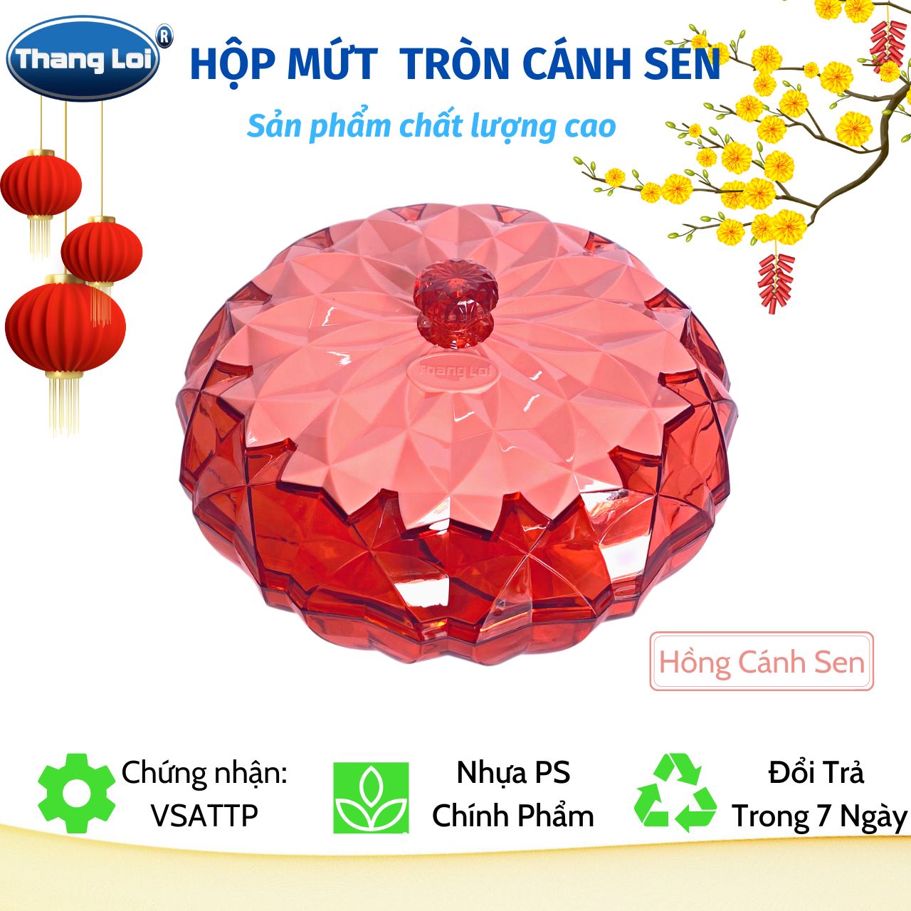 Hộp mứt tết Thắng Lợi Hộp mứt Tròn