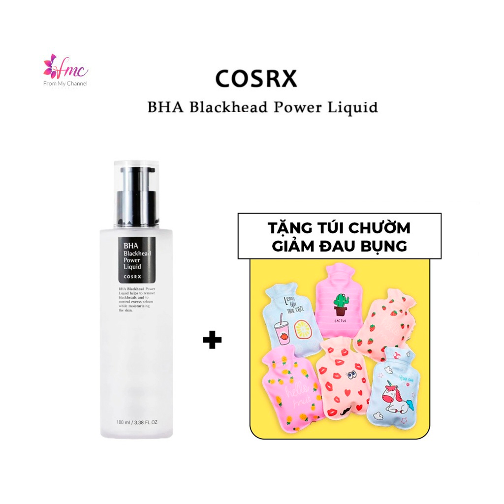 [MUA 1 TẶNG 1] Tẩy tế bào chết hóa học Cosrx - BHA Blackhead Power Liquid 100ml + Tặng 1 túi chườm giảm đau bụng
