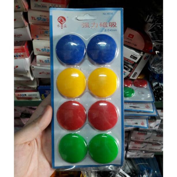 vỉ nam châm dính bảng to 8 viên