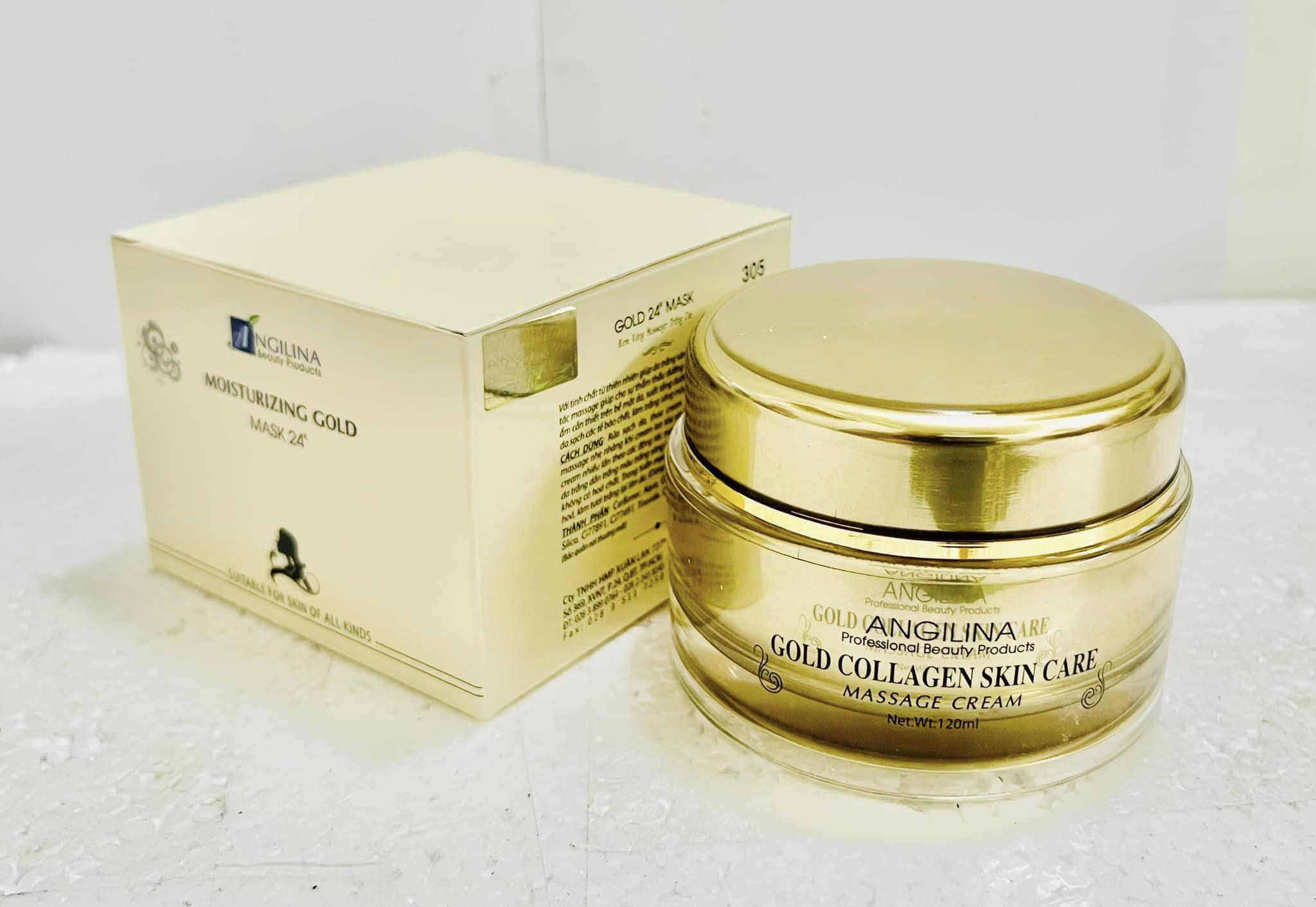 Kem massage mặt ANGILINA gold collagen skin care - massage whitening cream - HX1893