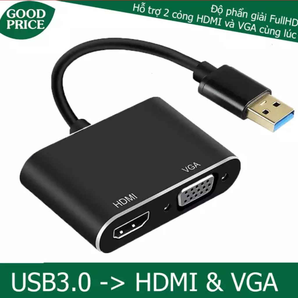 Cáp Chuyển Đổi USB 3.0 ra HDMI Và VGA-JL