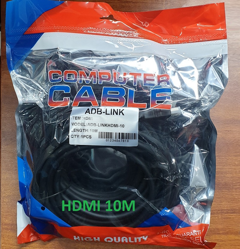 Cáp hdmi 10m adblink full hd dây tròn màu đen