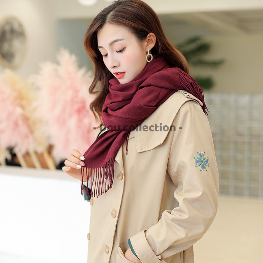 Khăn choàng cổ cashmere trơn thời trang thu đông - chất liệu Cashmere - 70x190cm - Mã LN016