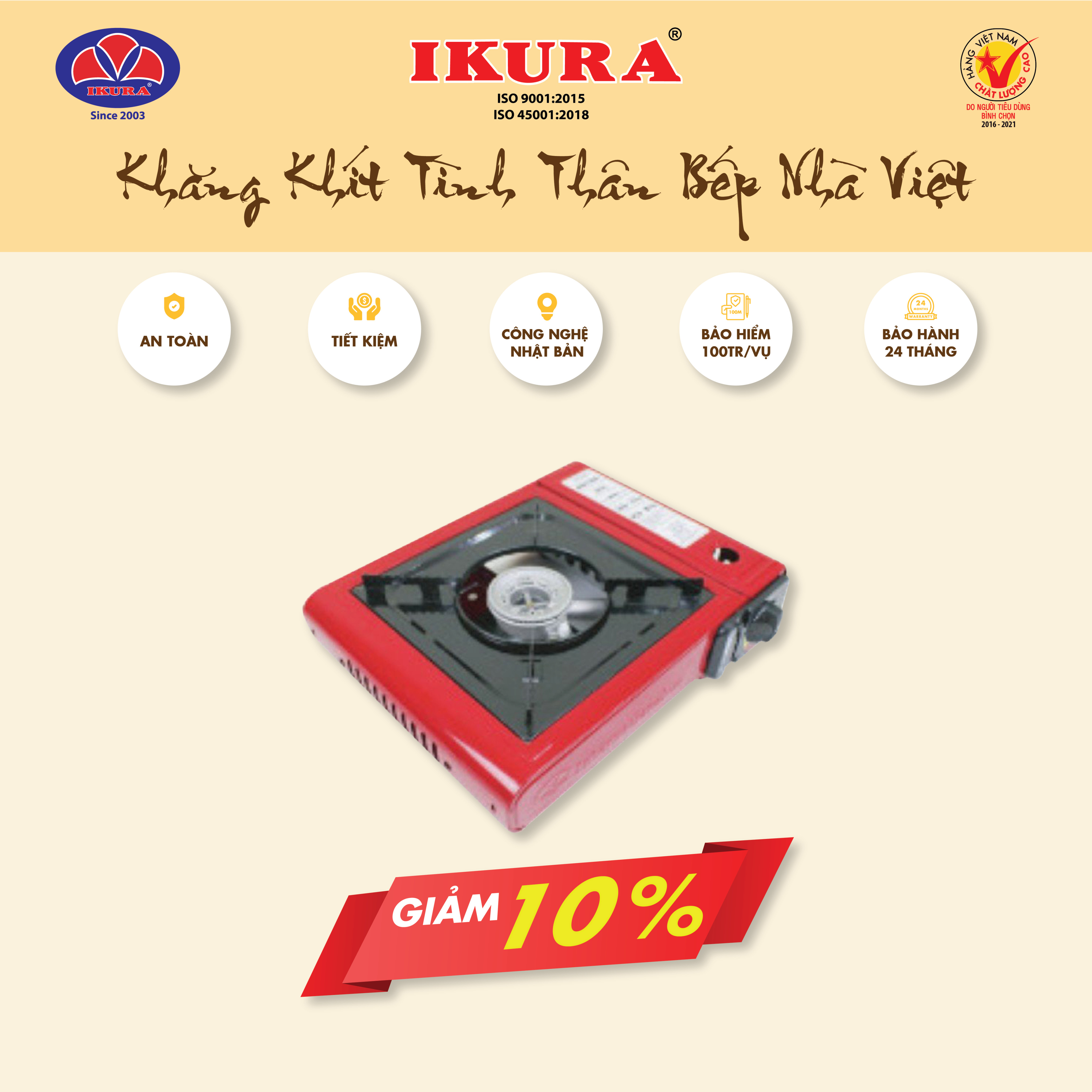 [HCM]Bếp ga Mini - IKURA (V-007)