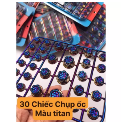 1 Bộ chụp ốc xe máy màu titan đến 30 con