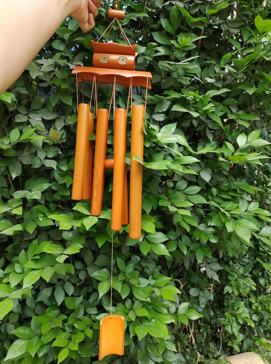 Lucky bamboo feng shui bells