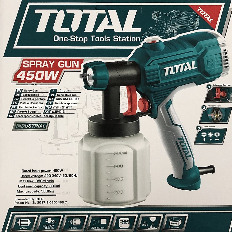 Máy phun sơn điện TOTAL TT3506 450W (Đủ phụ kiện)