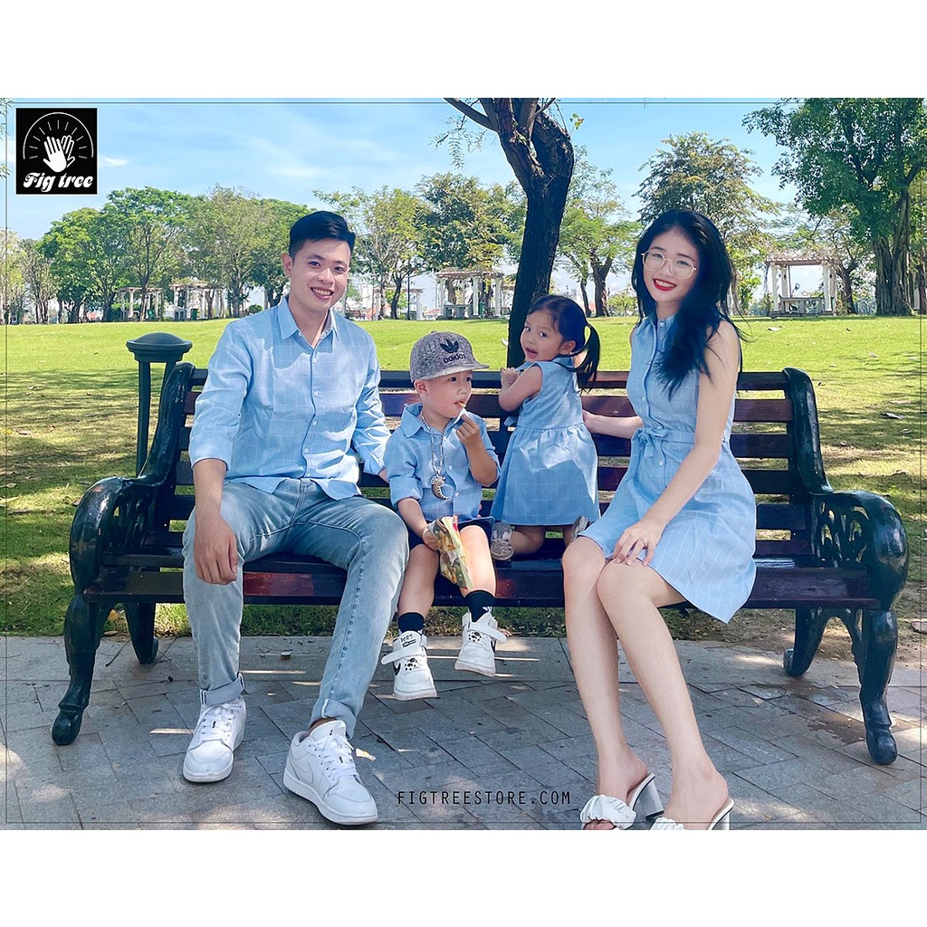 Mẫu áo gia đình du xuân FIG TREE cực sang full size ( mã 126B)