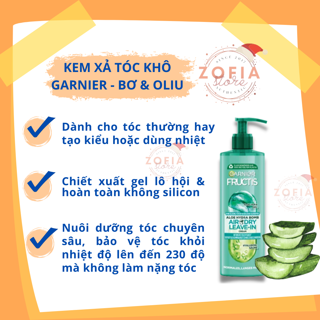 Kem xả tóc khô Garnier leave in creme