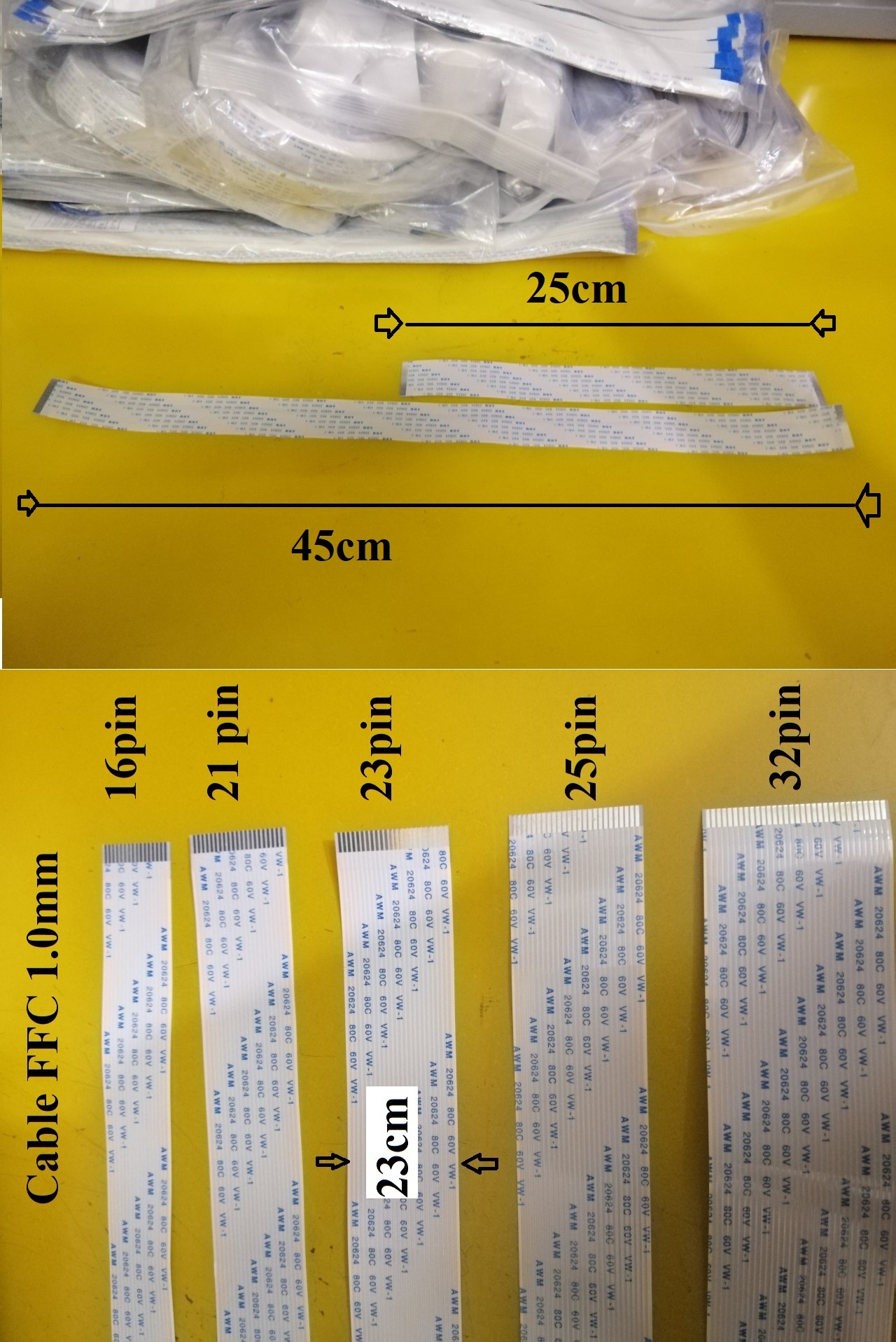 Cable FFC THUẬN (Type A) 1.0mm Dài 45cm