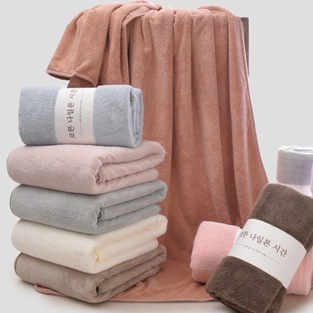 LOẠI LỚN _ Khăn tắm lông cừu Hàn Quốc cao cấp 70x140cm - siêu mịn, siêu mềm, khăn tắm loại lớn