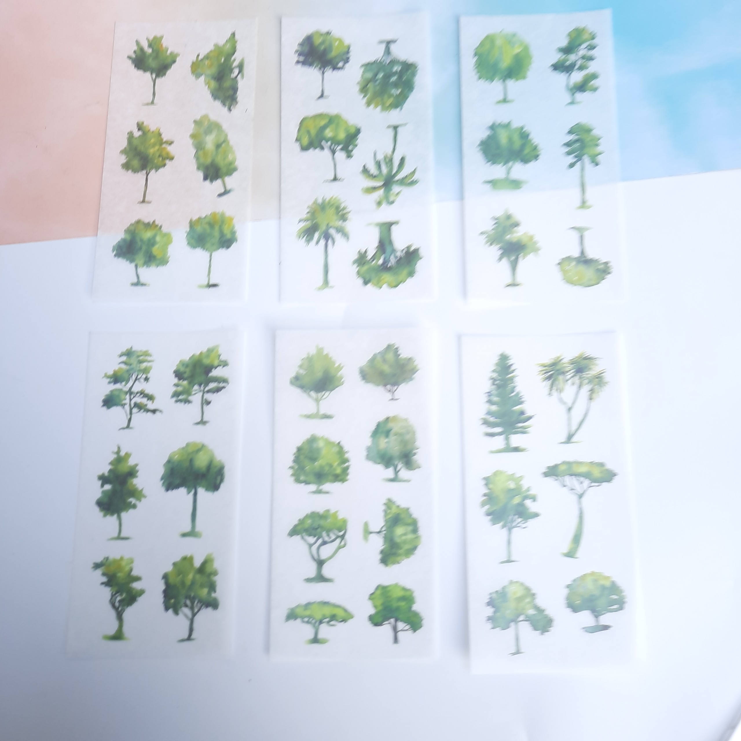[HCM]Bộ 6 Tấm Sticker Cây Xanh