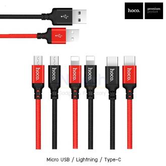 Cáp Sạc Bọc Dù Đầu Sạc Đúc Sắt Hoco X14 Dài 1m 2m Lightning /TypeC /Micro usb