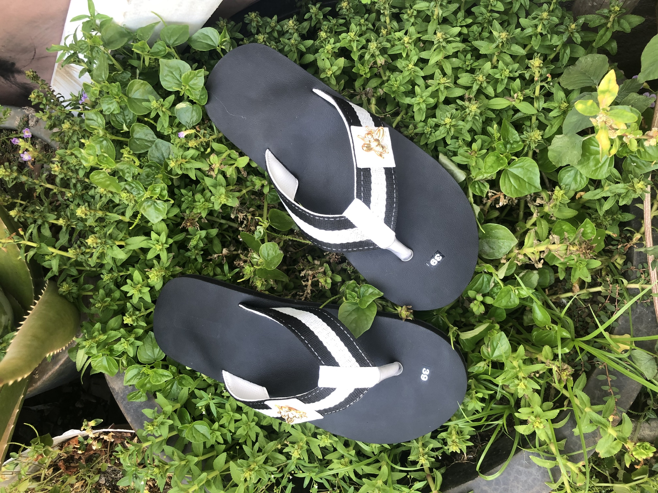 sandal chíp chíp ( kẹp dù nam ) đế đen quai dù trắng đen