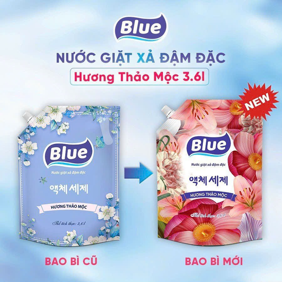 Nước Giặt Xả Blue (Hàn Quốc) Túi 3L6