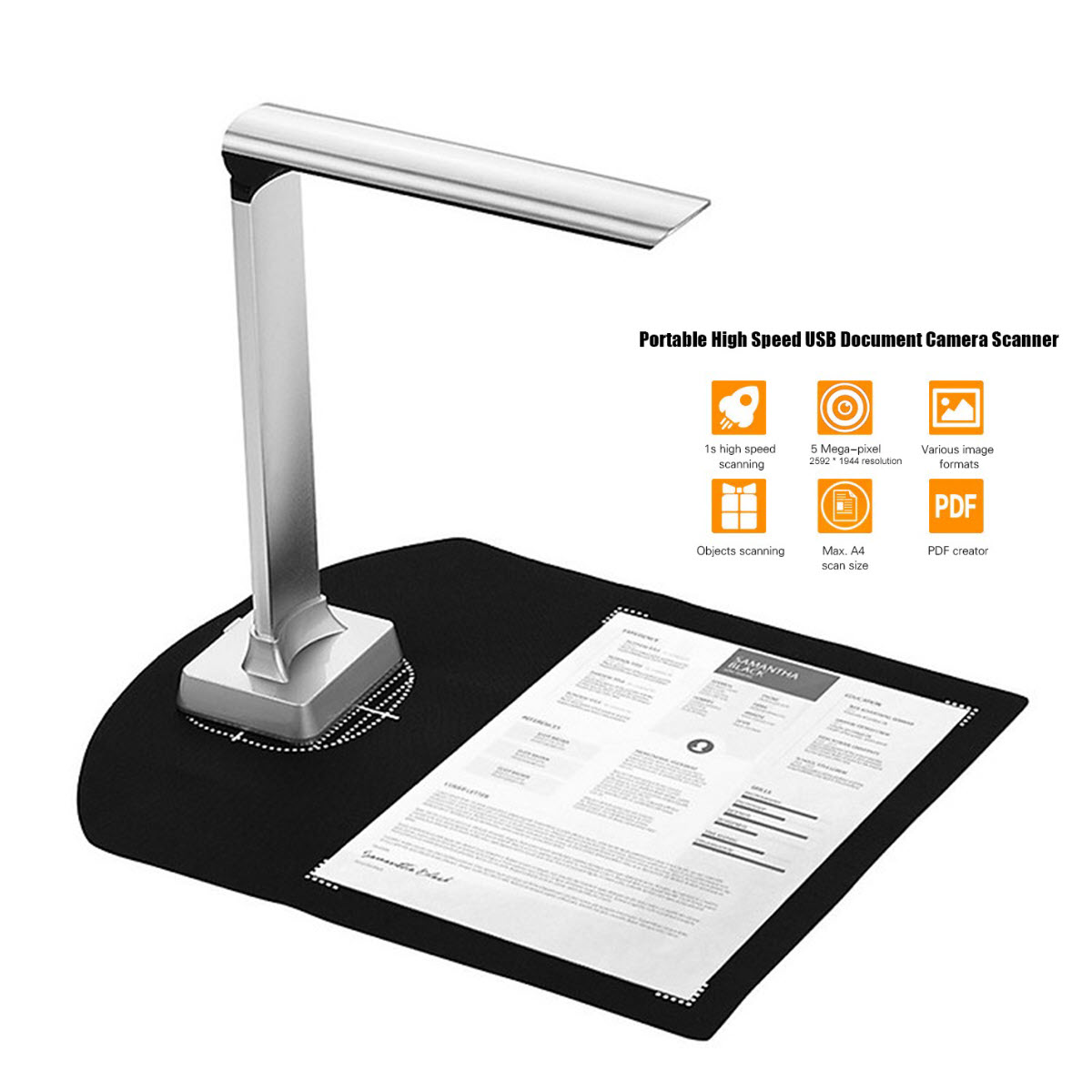 Máy scan màu di động thông minh scan tài liệu a4/a5/a6/a7 k1300af. document scanner camera for teaching with 13mp