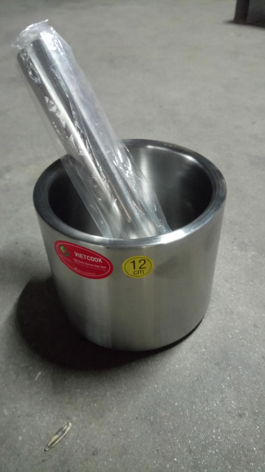 Chày cối inox 2 lớp cao cấp size 12cm