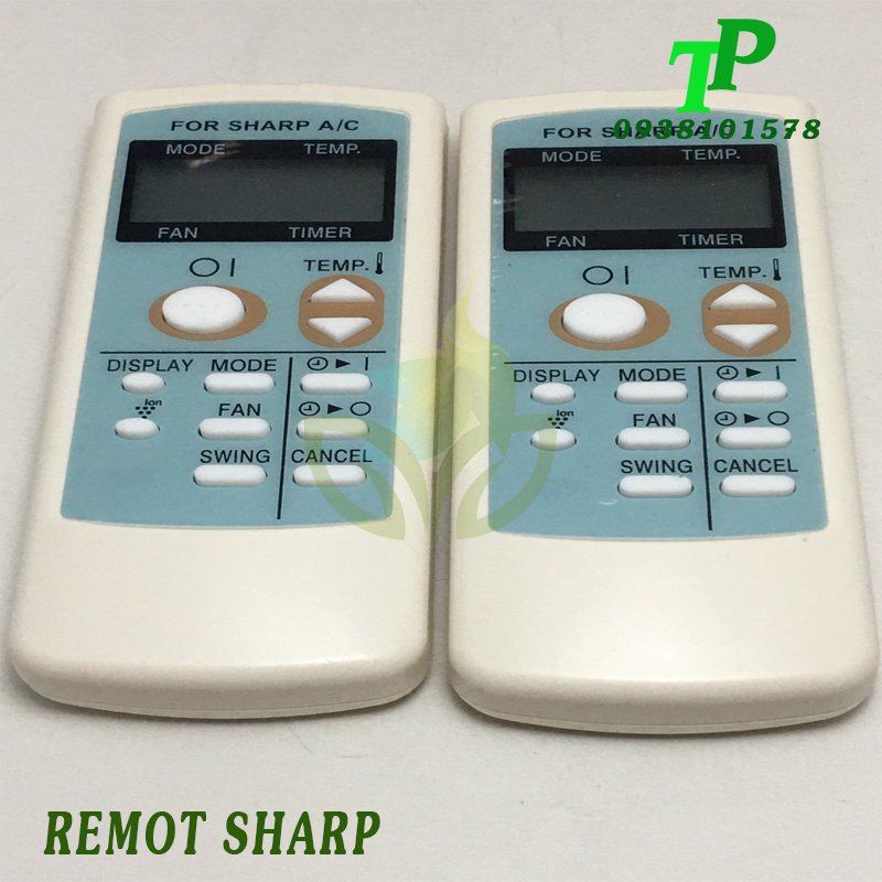 Điều Khiển, Remote Máy Lạnh Điều Hòa Sharp (Tặng Kèm Pin)