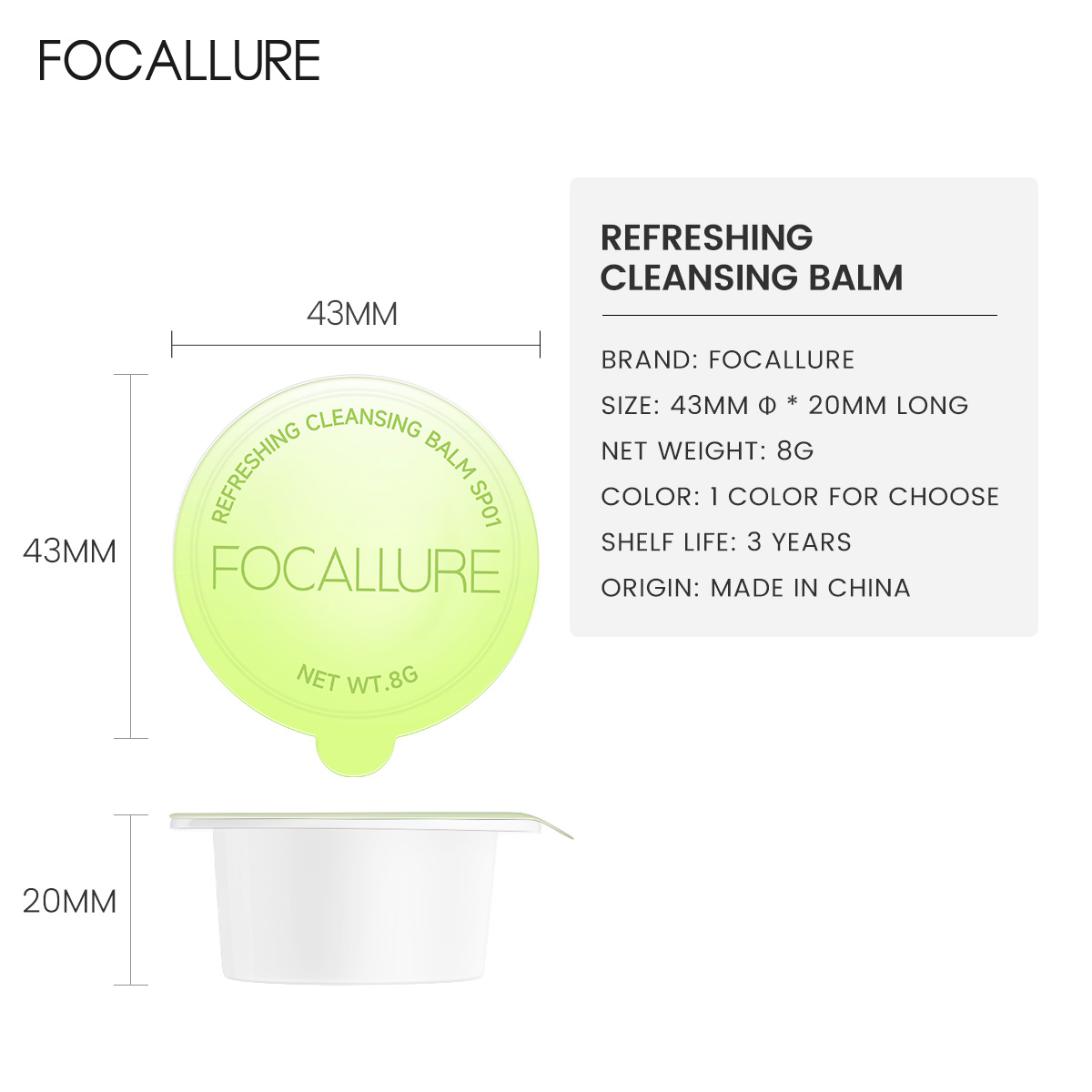 Focallure#PlantFactory Instant Purifying Deep Cleansing Balm 75ml 10X Plant Extracts Moisture Gentle No Irritation No Residue Smooth Fresh Effortlessly Non-stripping