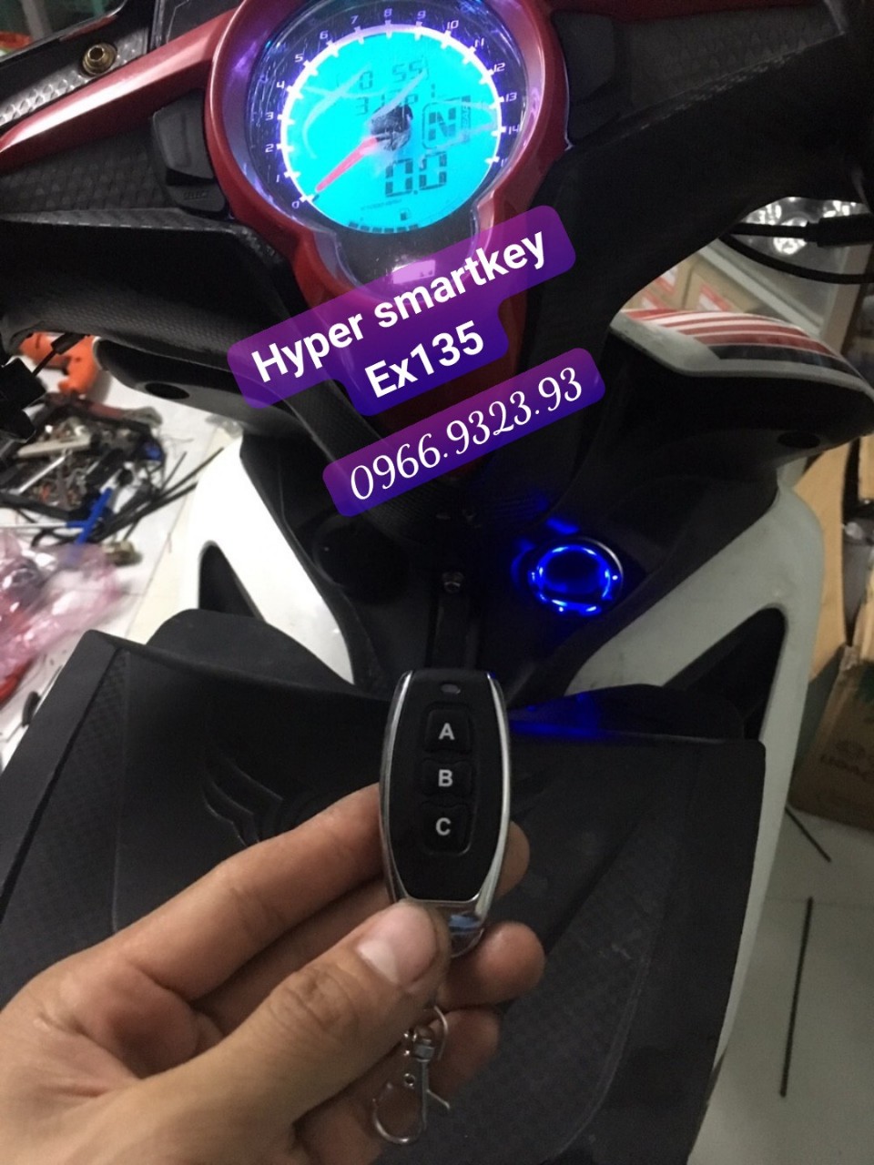KHOÁ CHỐNG TRỘM XE MÁY HYPER SMARTKEY EX135 EX150