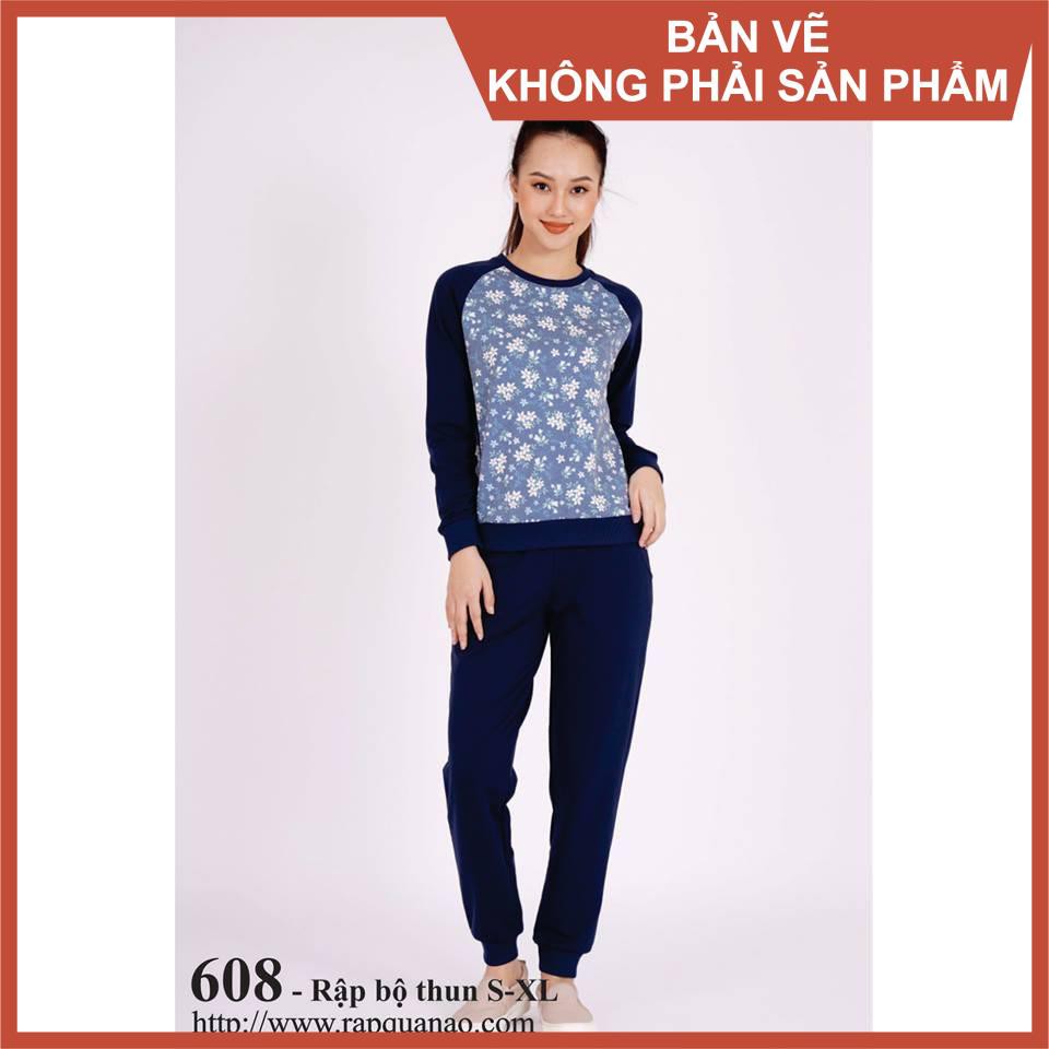 Rập giấy may bộ thun dài tay mã 608 (BẢN VẼ)