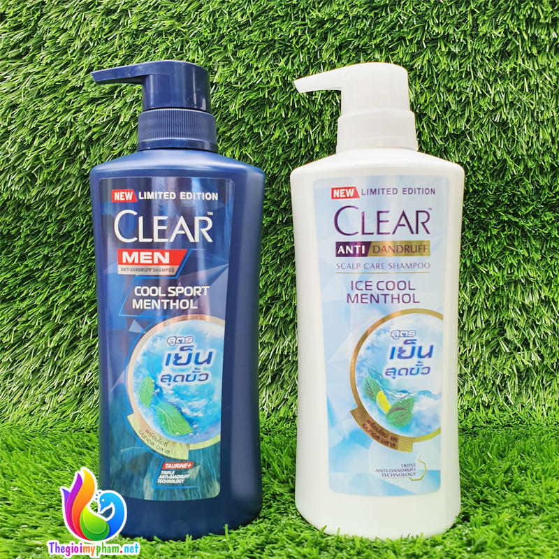 Combo Dầu Gội Clear Bạc Hà 480ml Và Clear Men 450ml Thái Lan
