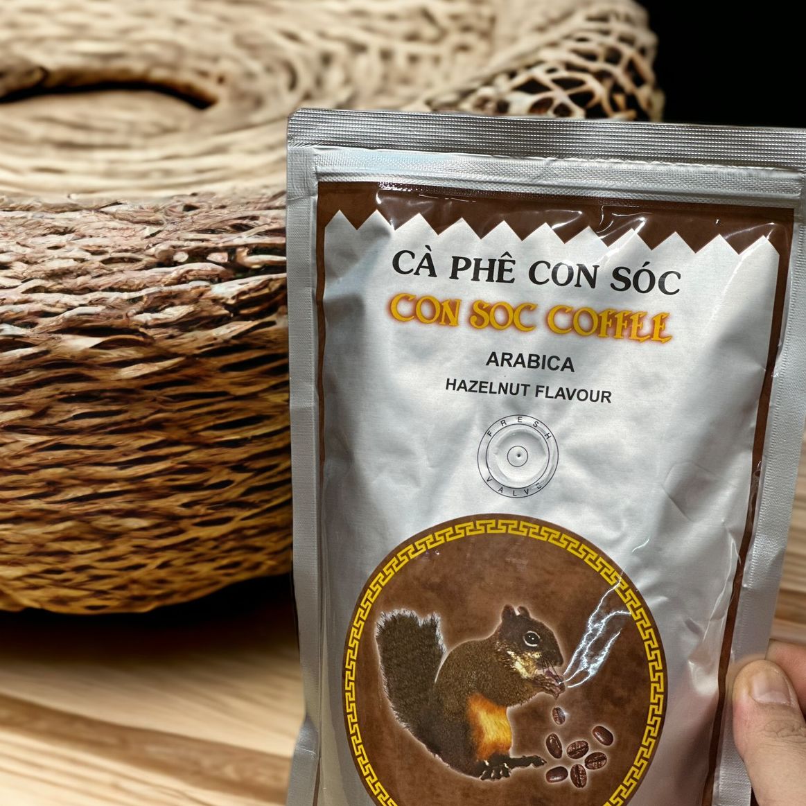 Cà phê CON SÓC BỊCH NÂU 500GAM - Cà phê pha phin