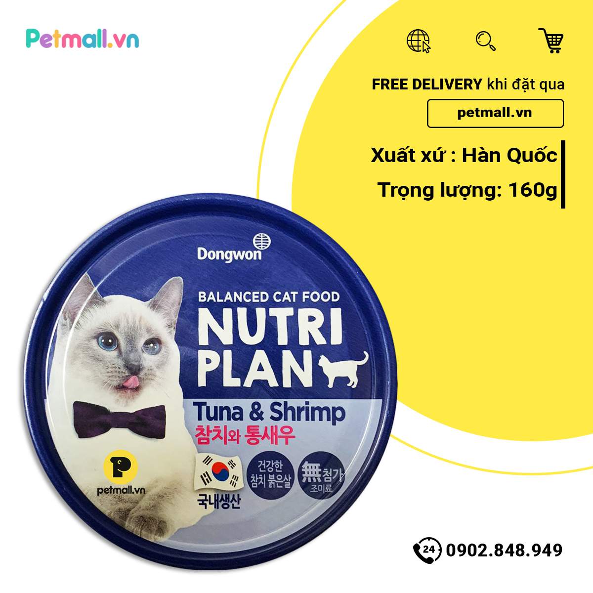 [HCM]Pate mèo Nutri Plan Tuna & Shrimp - 160g
