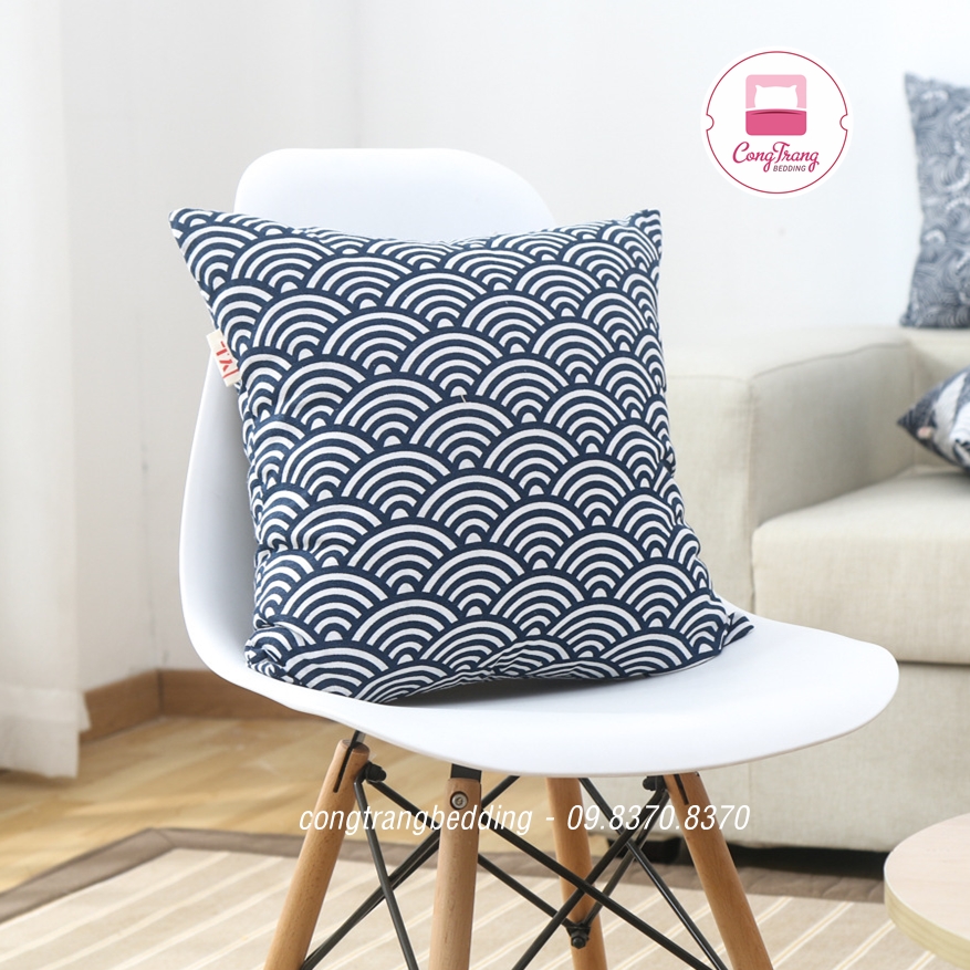 Gối tựa lưng Sofa, Vỏ Gối tựa lưng sofa kích thước 45cm x 45cm - Chất Liệu Vải Gai Siêu Đẹp , Ruột Bông Trắng Tinh Khiết cực mềm mại