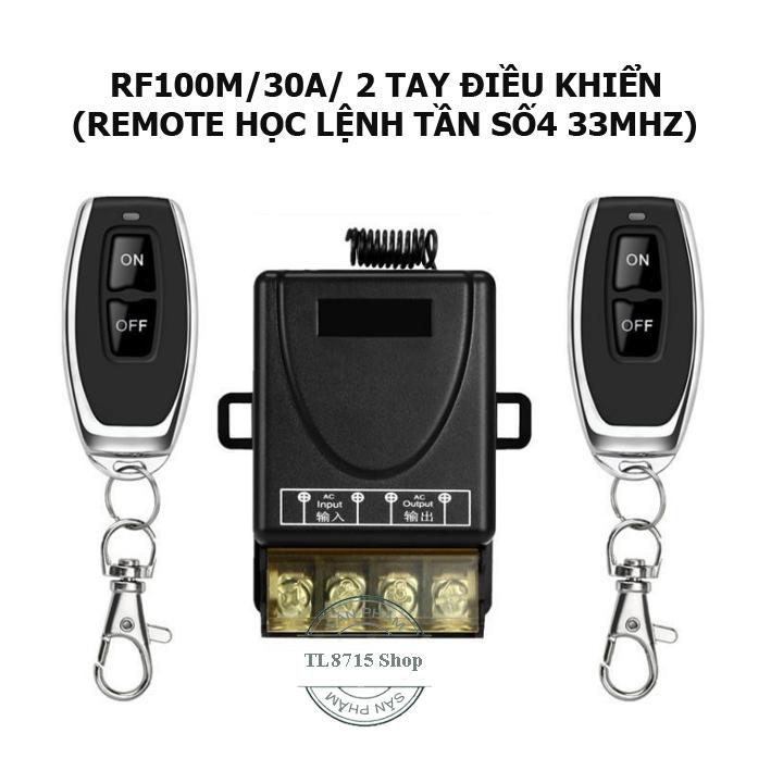 Công Tắc Điều Khiển Từ Xa 100M/3000W/220V 2 Remote Bật Máy Bơm Nước Máy Rửa Xe Công Suất Lớn, Độ Bền Cao, Dễ Sử Dụng