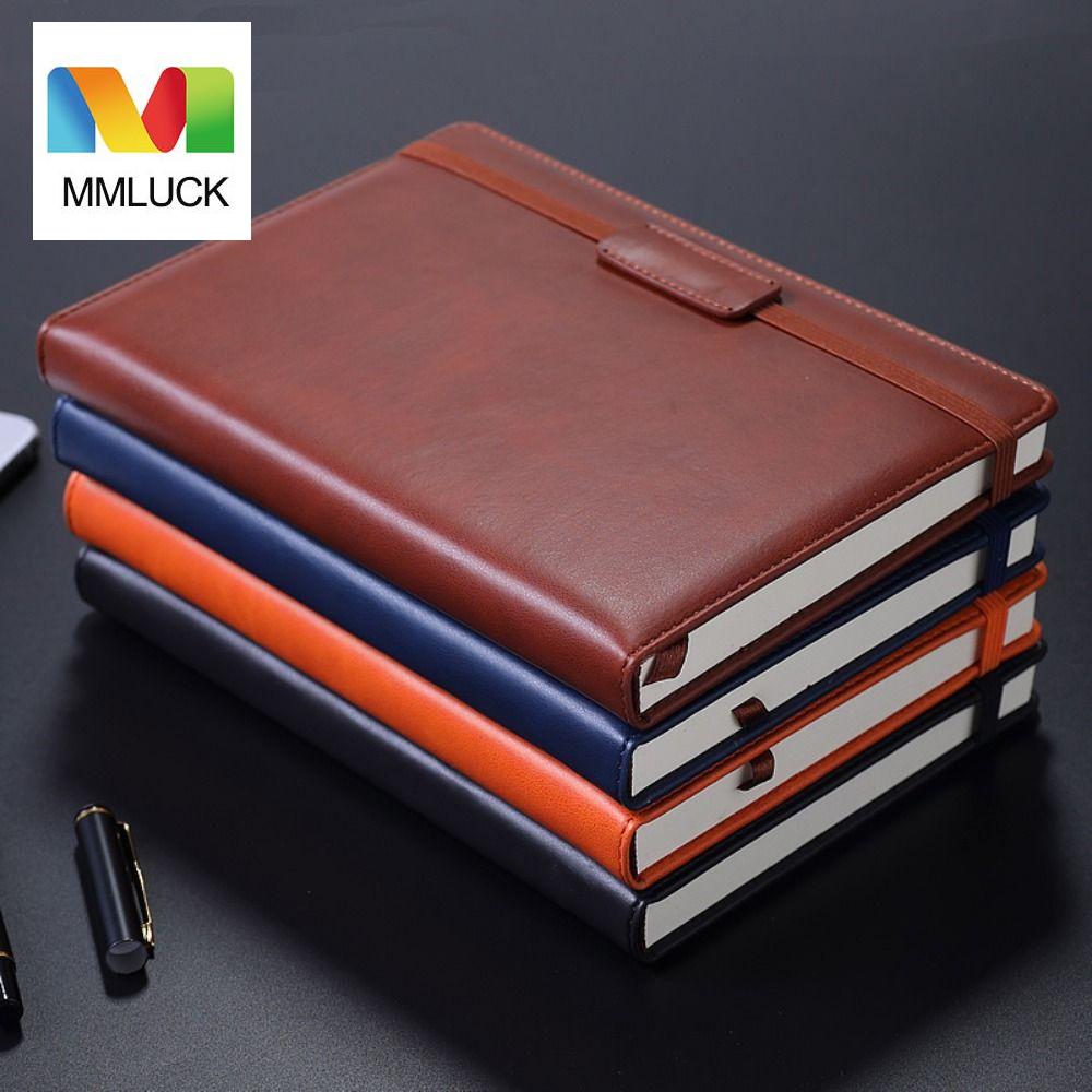 MMLUCK 4 Color Simple High Quality Work Planning Waterproof PU Leather Journal Diary Book A5 Notebook School Office Supplies Business Notepad