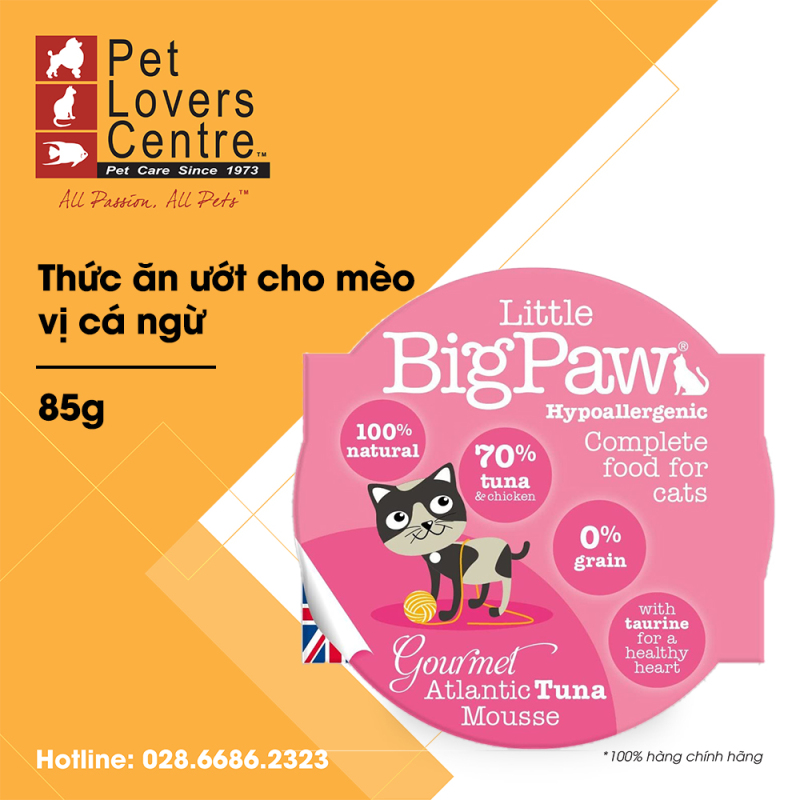Thức ăn ướt cho mèo LITTLE BIG PAW POT GOURMET ATLANTIC TUNA MOUSSE (HYPOALLERGENIC) 85g