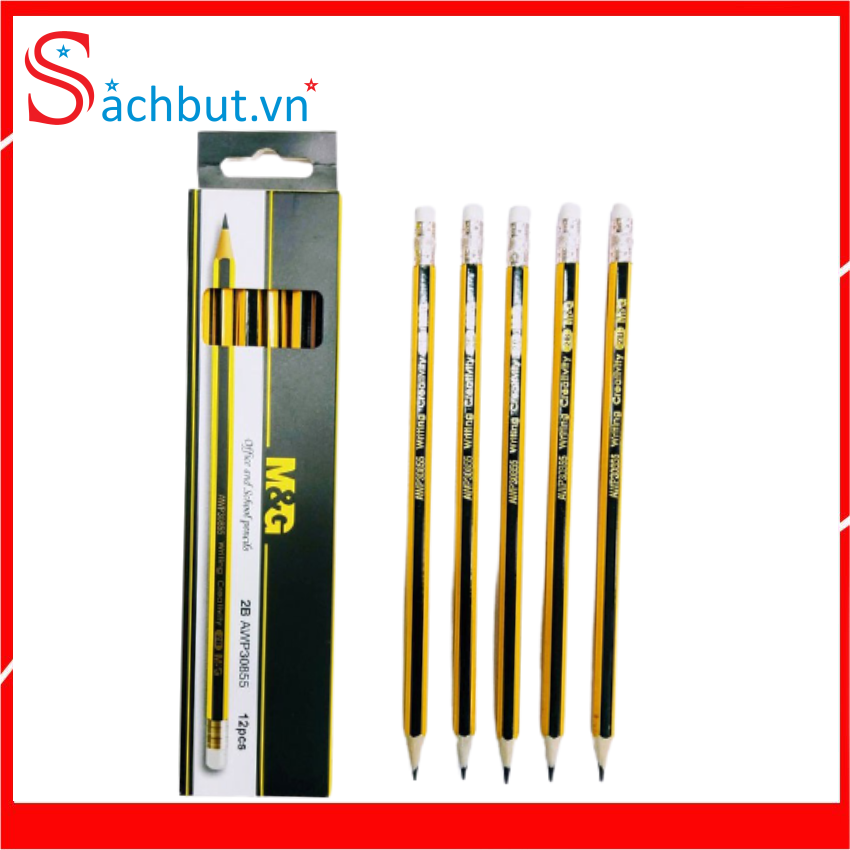 Bút Chì Gỗ 2B MG Có Đầu Tẩy AWP30855