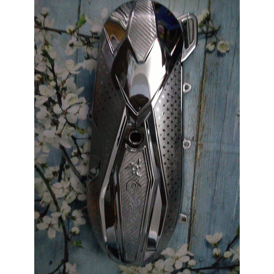 Lốc máy sơn carbon và mạ crom trắng cho xe Air Blade 2020-2021 (125-150 )