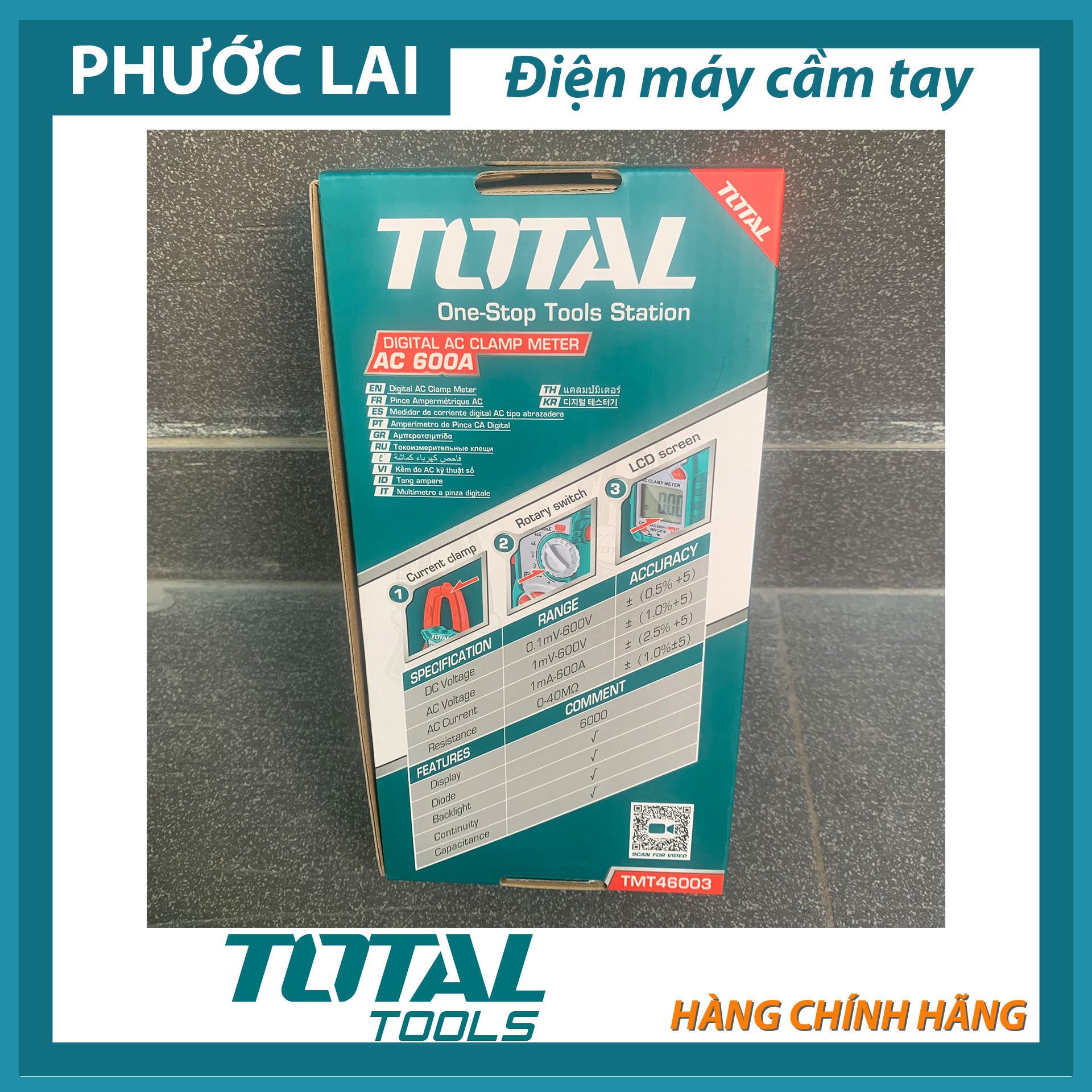 Kềm đo AC kỹ thuật số (nâng cấp từ mã TMT46002) TOTAL TMT46003
