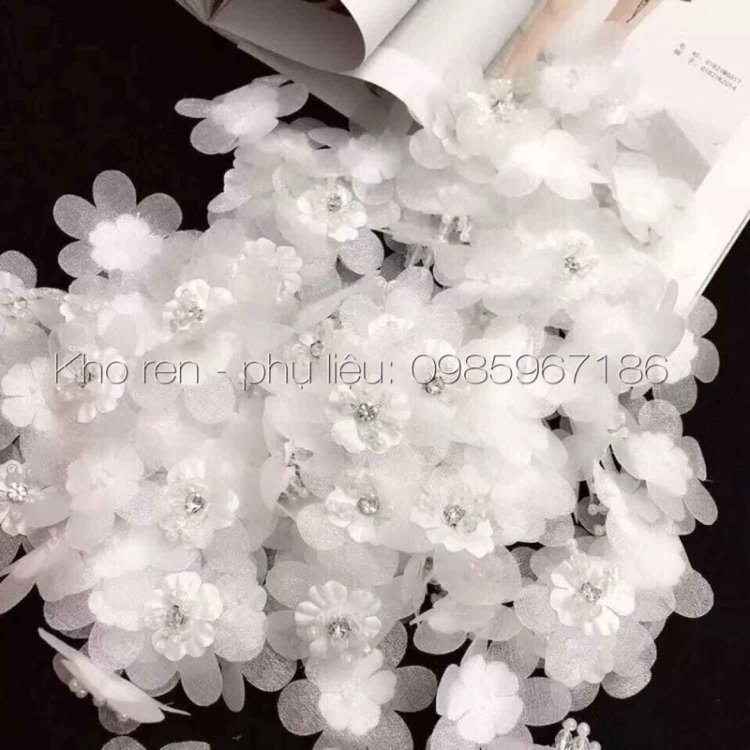 hoa voan nhuỵ pha lê cao cấp đính áo váy( gói 10b)