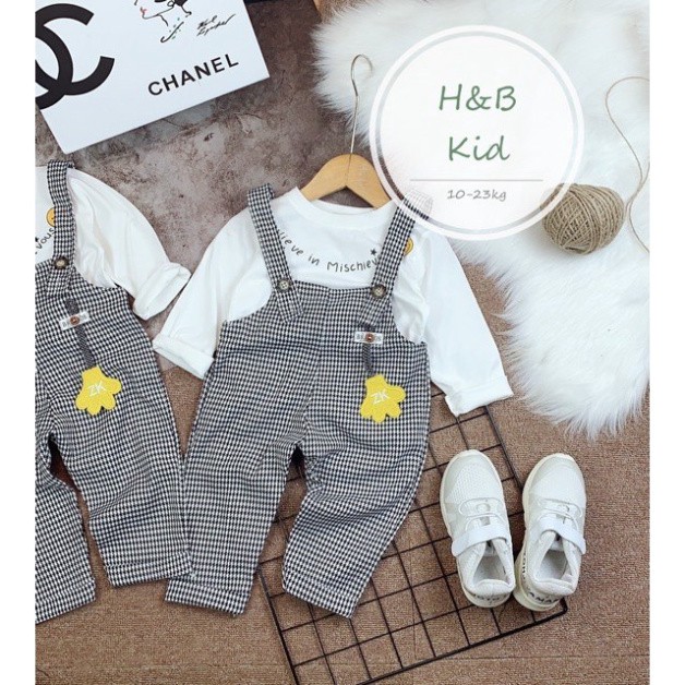 Set Yếm Caro Chun Hàn 2 Chi Tiết