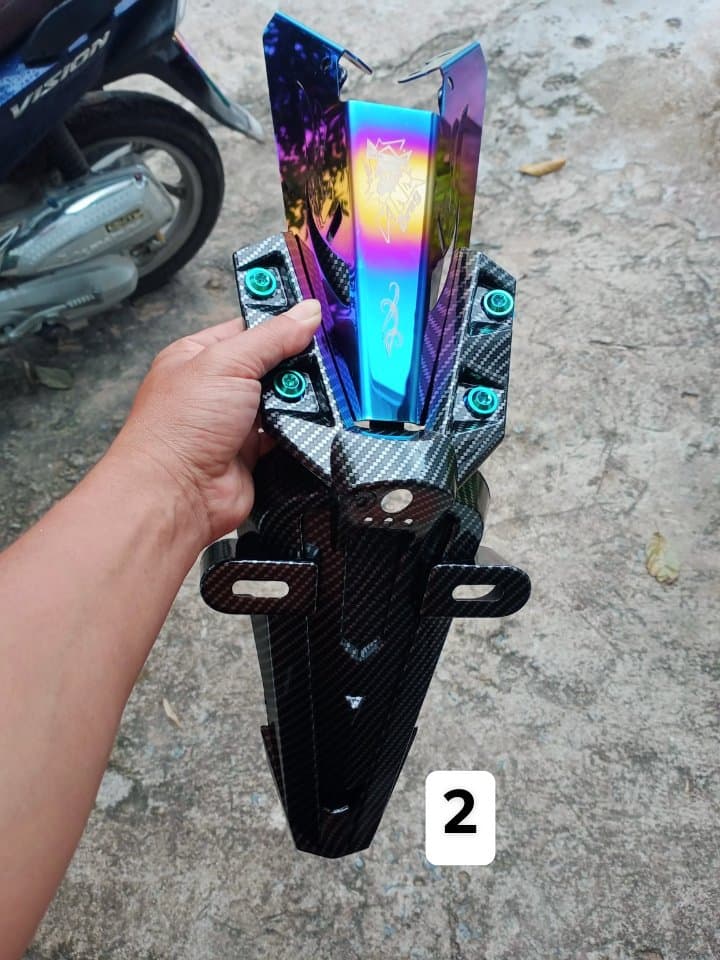 Dè mã lai các bon,ốp dè Titan King Drag,ốc Gr5 gắn Exciter150