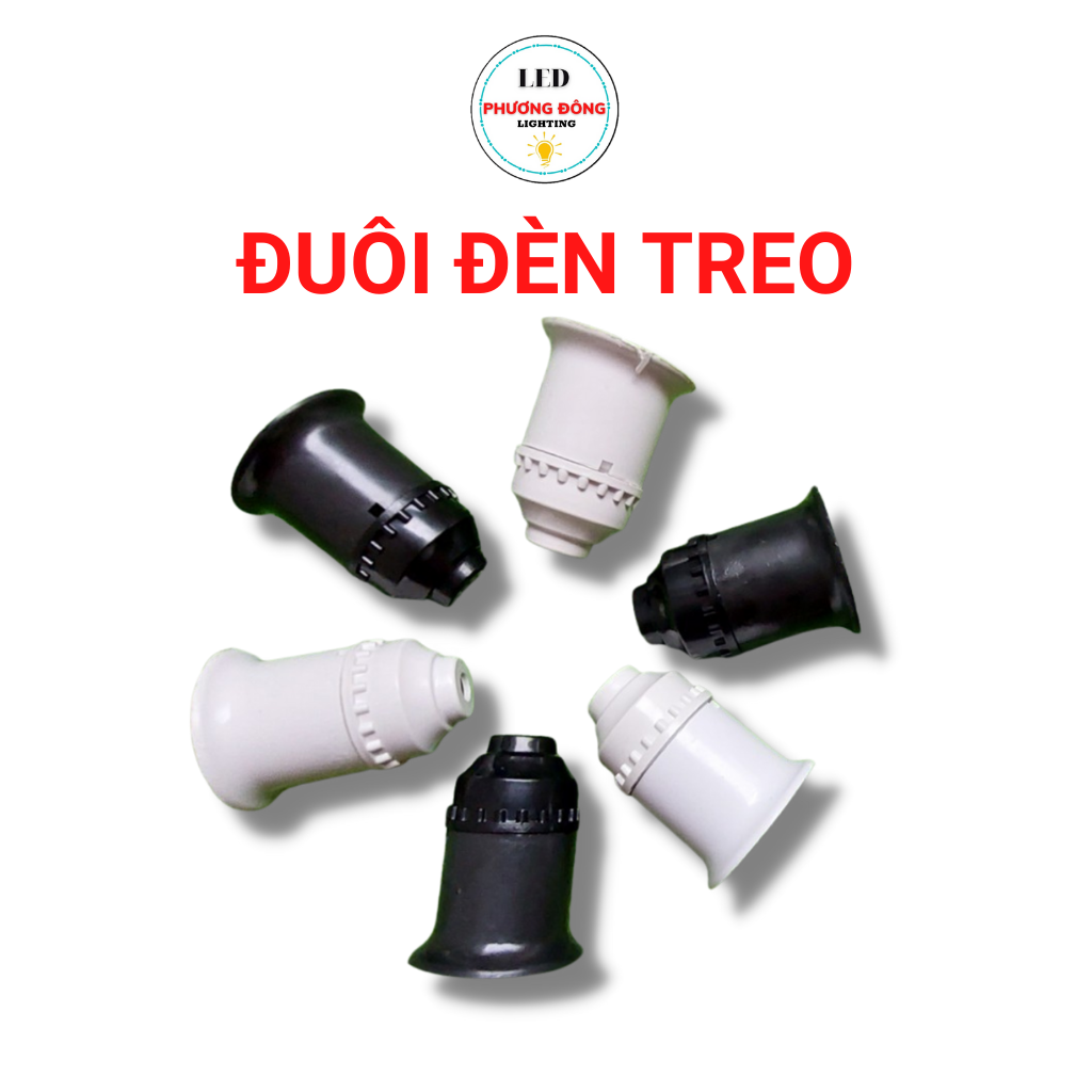 Combo 2 Đuôi đèn treo E27 Trắng, Đen ( Loại Tốt )