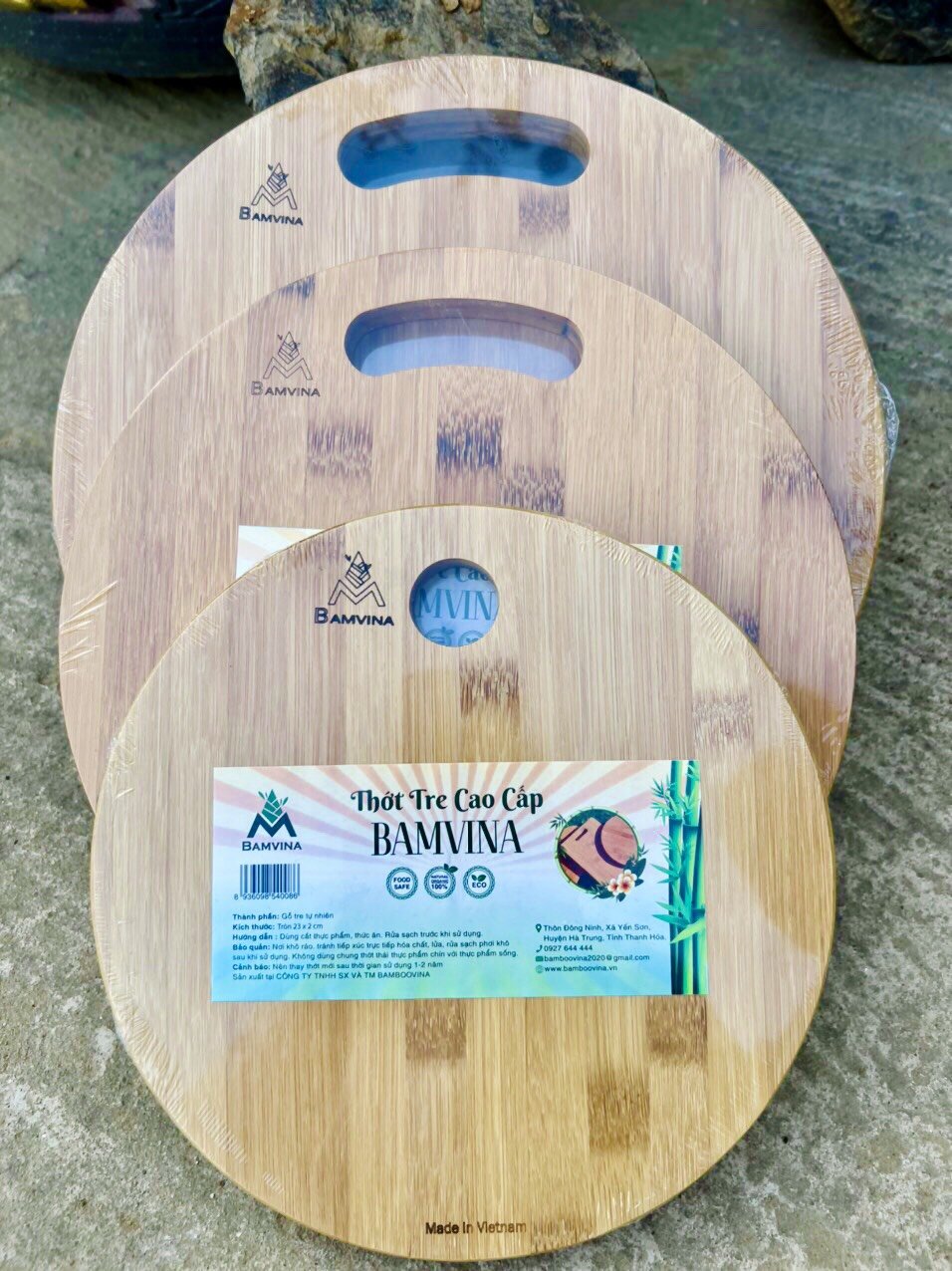 Thớt tre tròn Bamvina D30 cm
