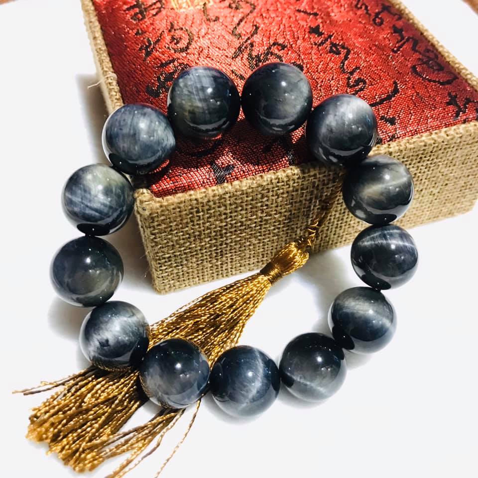 [HCM]VÒNG TAY ĐÁ MẮT HỔ XÁM 16LY-18LY  MẪU VIP