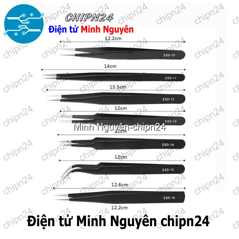 [1 cây] Nhíp Vetus gắp linh kiện (ESD10/ESD11/ESD12/ESD13/ESD14/ESD15/ESD16) - [Chọn Loại] - HHH.00108